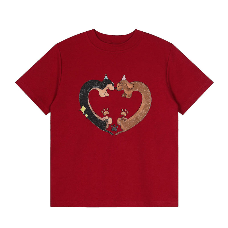 Modern Red Graphic Retro T-Shirt